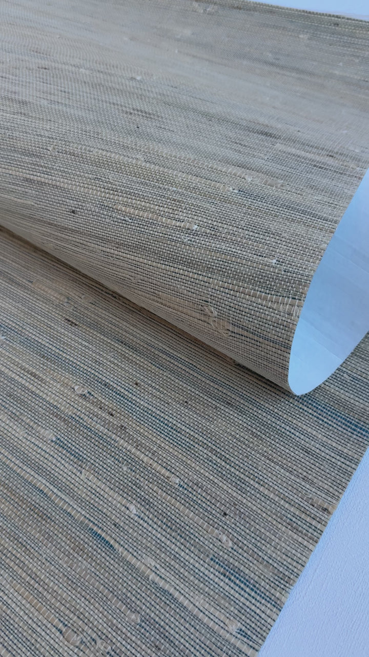 Super Hemp Natural Grasscloth – Light Beige with Blue Undertone 42120