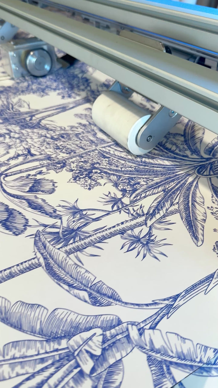 Blue palms pattern wallpaper #3251