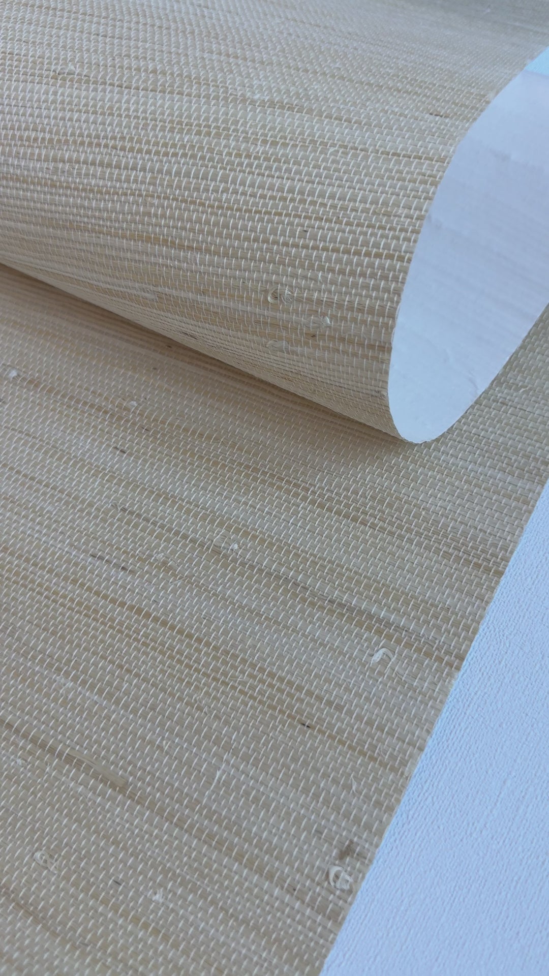 Super Hemp Natural Grasscloth – Light Straw Beige Handwoven 42114