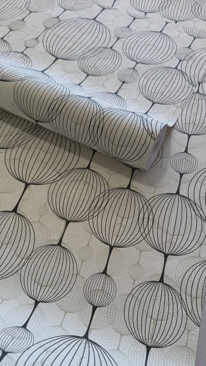 Abstract Balloon Light Gray Removable Wallpaper 3362