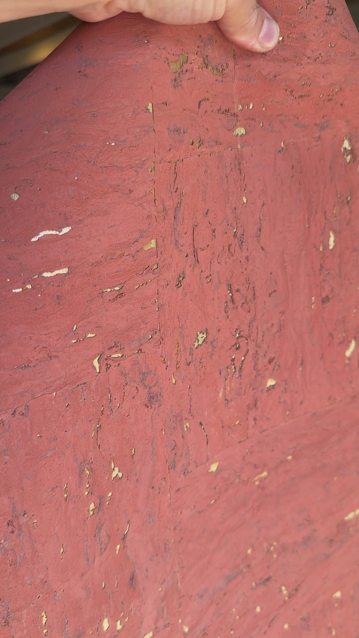 Natural Powder Pink Cork Wallpaper with Gold Accents 48326
