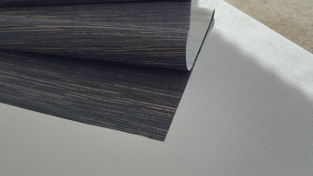 Natural Hemp Grasscloth dark graphite blue Wallpaper dark blue 41069