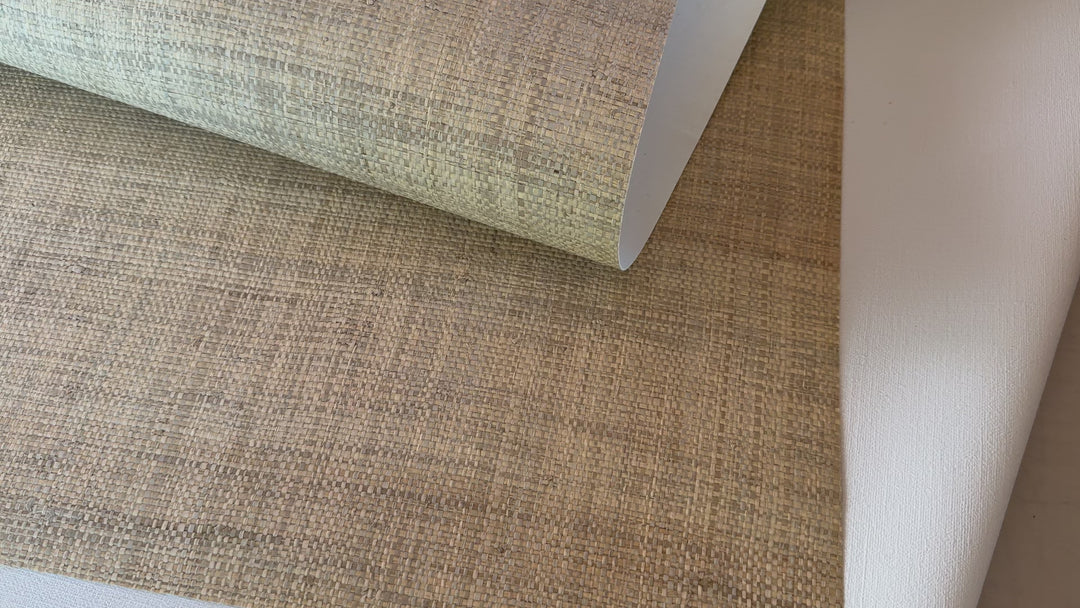 Raffia Sandstone Grasscloth Wallpaper – Natural Textured Wallcovering 428005