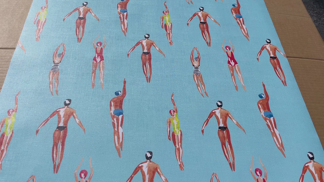 Vintage Swimmers Wallpaper Navy Gray Background wallpaper 3447