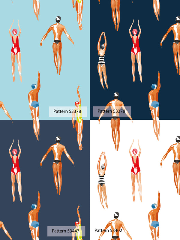 Vintage swimmers wallpaper - Peel and Stick / Traditional wallpaper 3378