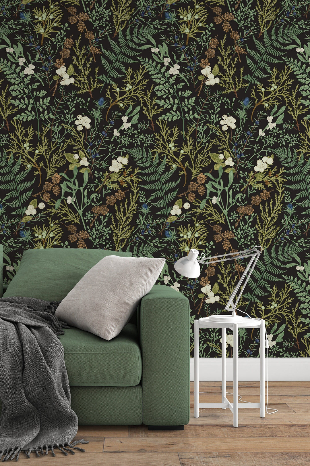 Removable and Renter Friendly, Fern Botanical Wallpaper, Peel&Stick and Traditional Wallpaper, Leaves Wall Art, Self Adhesive. 3372 /1040