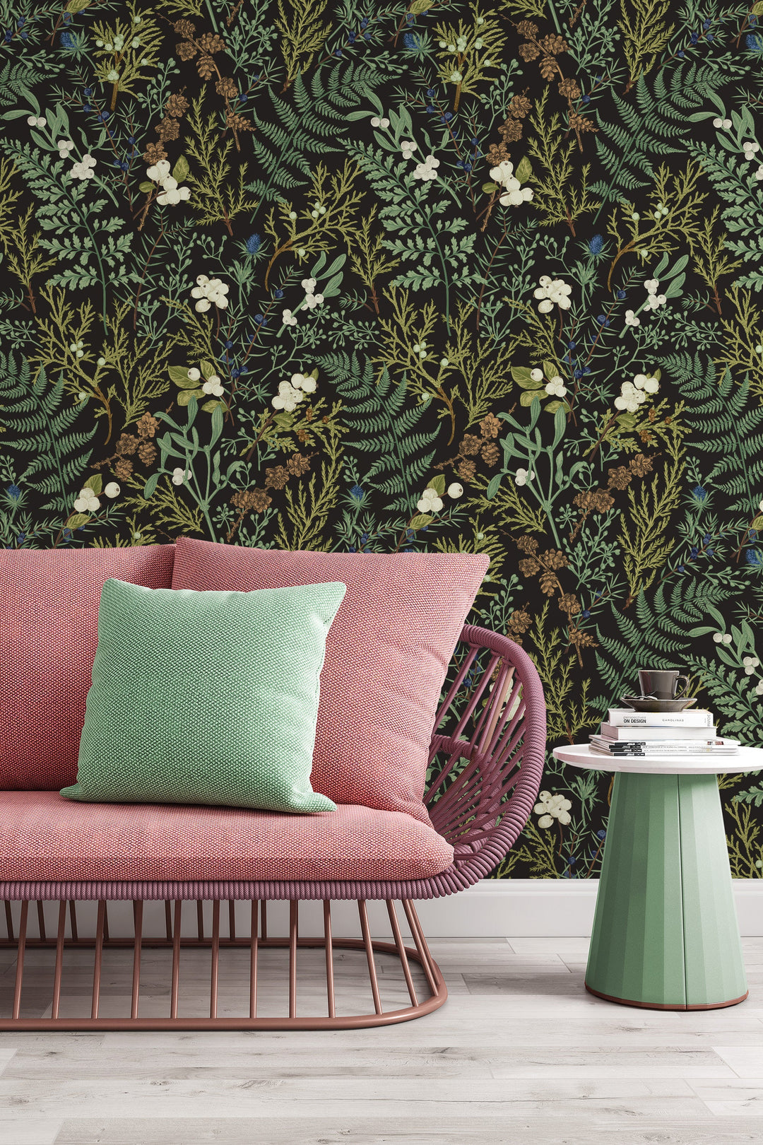 Removable and Renter Friendly, Fern Botanical Wallpaper, Peel&Stick and Traditional Wallpaper, Leaves Wall Art, Self Adhesive. 3372 /1040