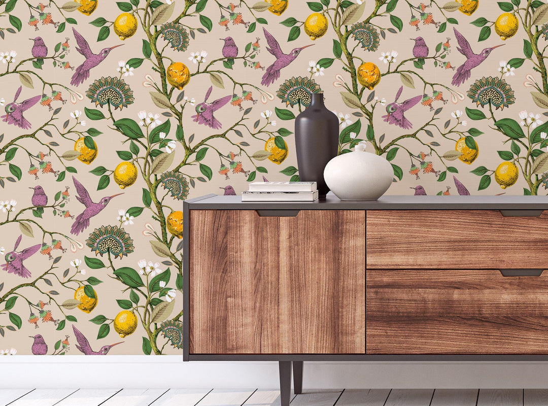 Hummingbird Paradise Wallpaper - Removable Vinyl Peel and Stick #3083