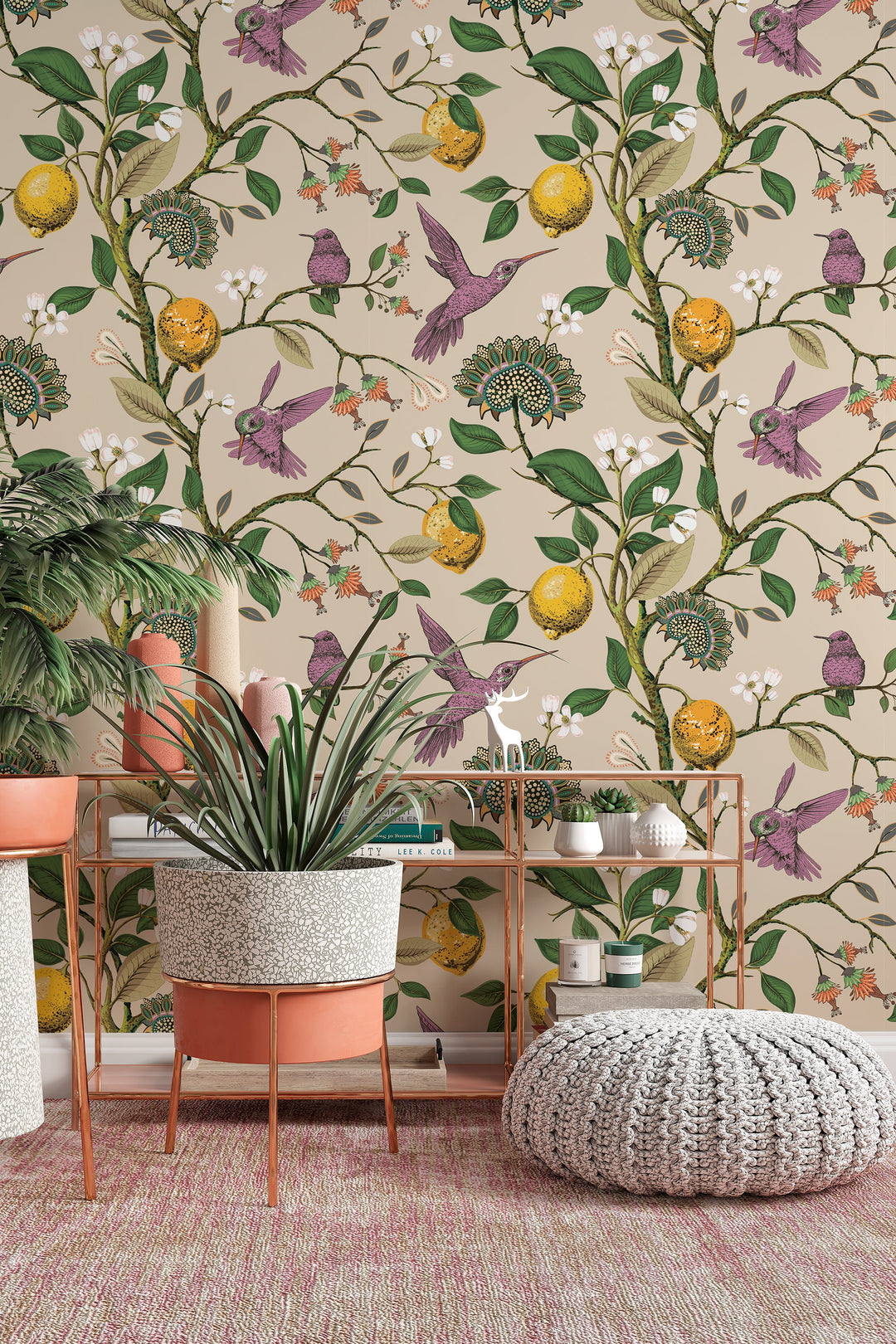 Hummingbird Paradise Wallpaper - Removable Vinyl Peel and Stick #3083