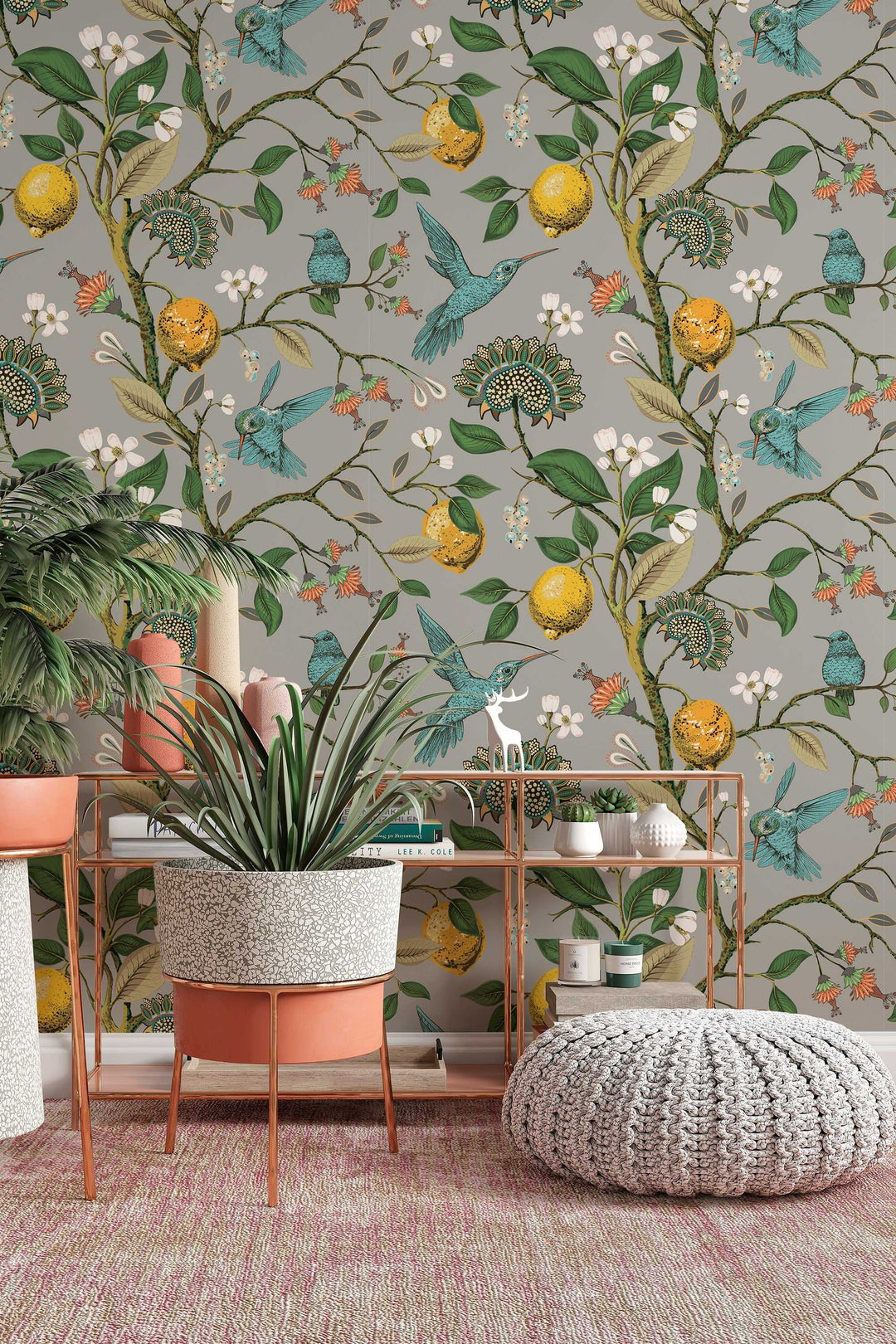 Hummingbird Paradise Wallpaper - Removable Vinyl Peel and Stick #3084