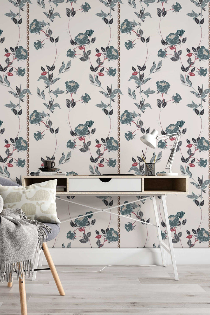 Wild Rose pattern peel and stick wallpaper #3118