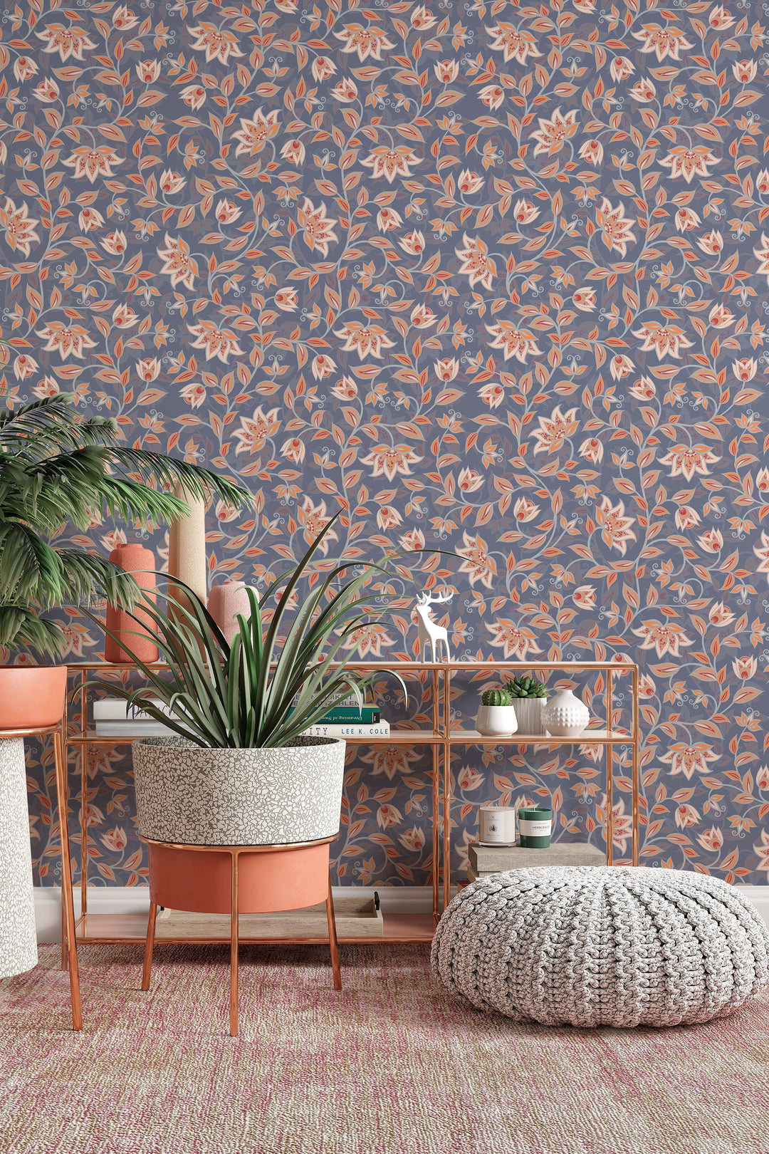 Floral pattern, wall mural, peel and stick wallpaper, wall decor design#3120