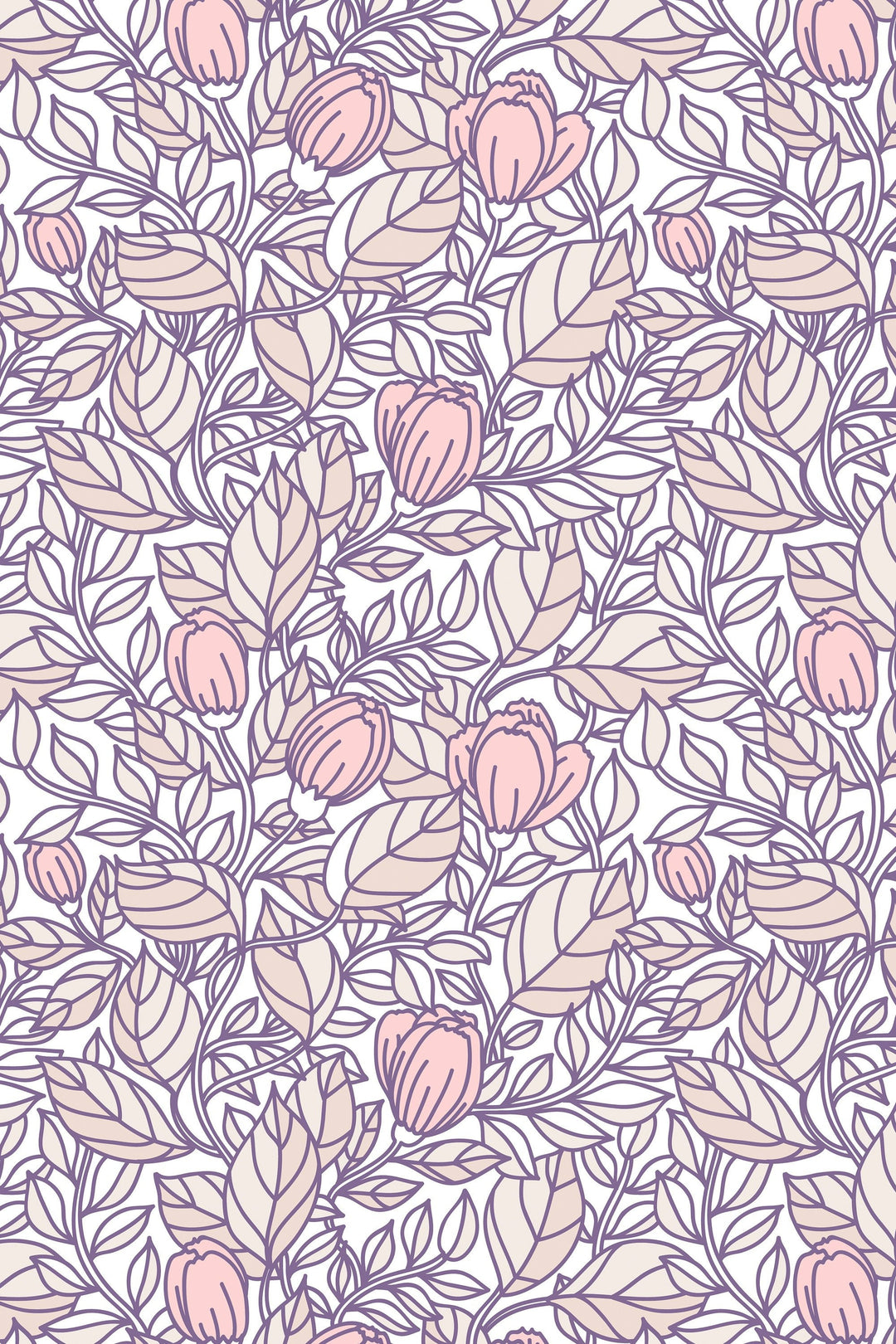 Buds floral pattern wallpaper design#3060- peel and stick removable self adhesive and traditional wallpaper