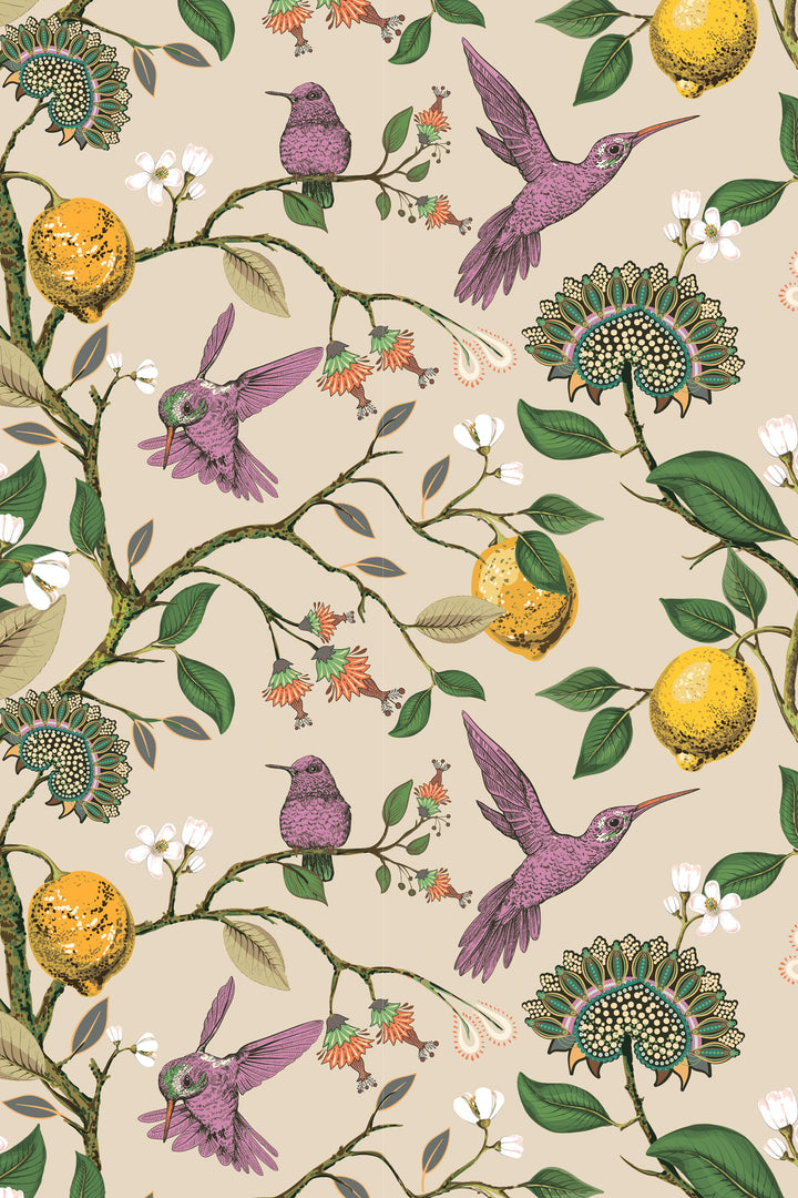 Hummingbird Paradise Wallpaper - Removable Vinyl Peel and Stick #3083