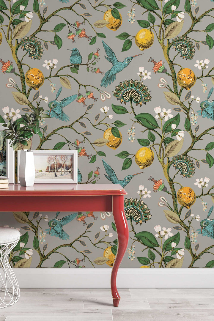 Hummingbird Paradise Wallpaper - Removable Vinyl Peel and Stick #3084