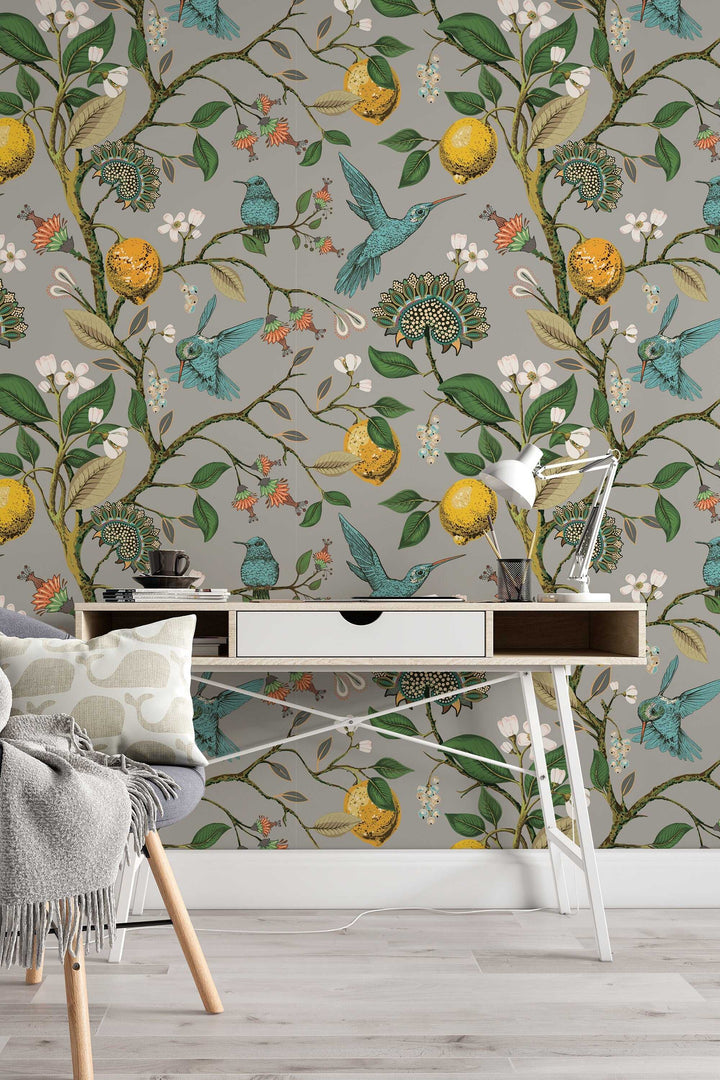 Hummingbird Paradise Wallpaper - Removable Vinyl Peel and Stick #3084