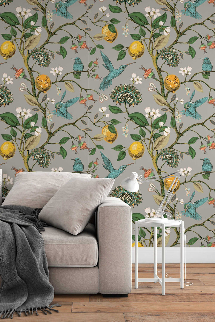 Hummingbird Paradise Wallpaper - Removable Vinyl Peel and Stick #3084