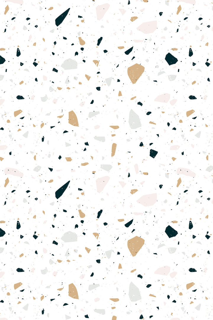 Boho Multicolor Terrazzo Wallpaper Peel and Stick Removable Neutral Minimalistic Abstract Terracotta Gray Brown P01 design #3142