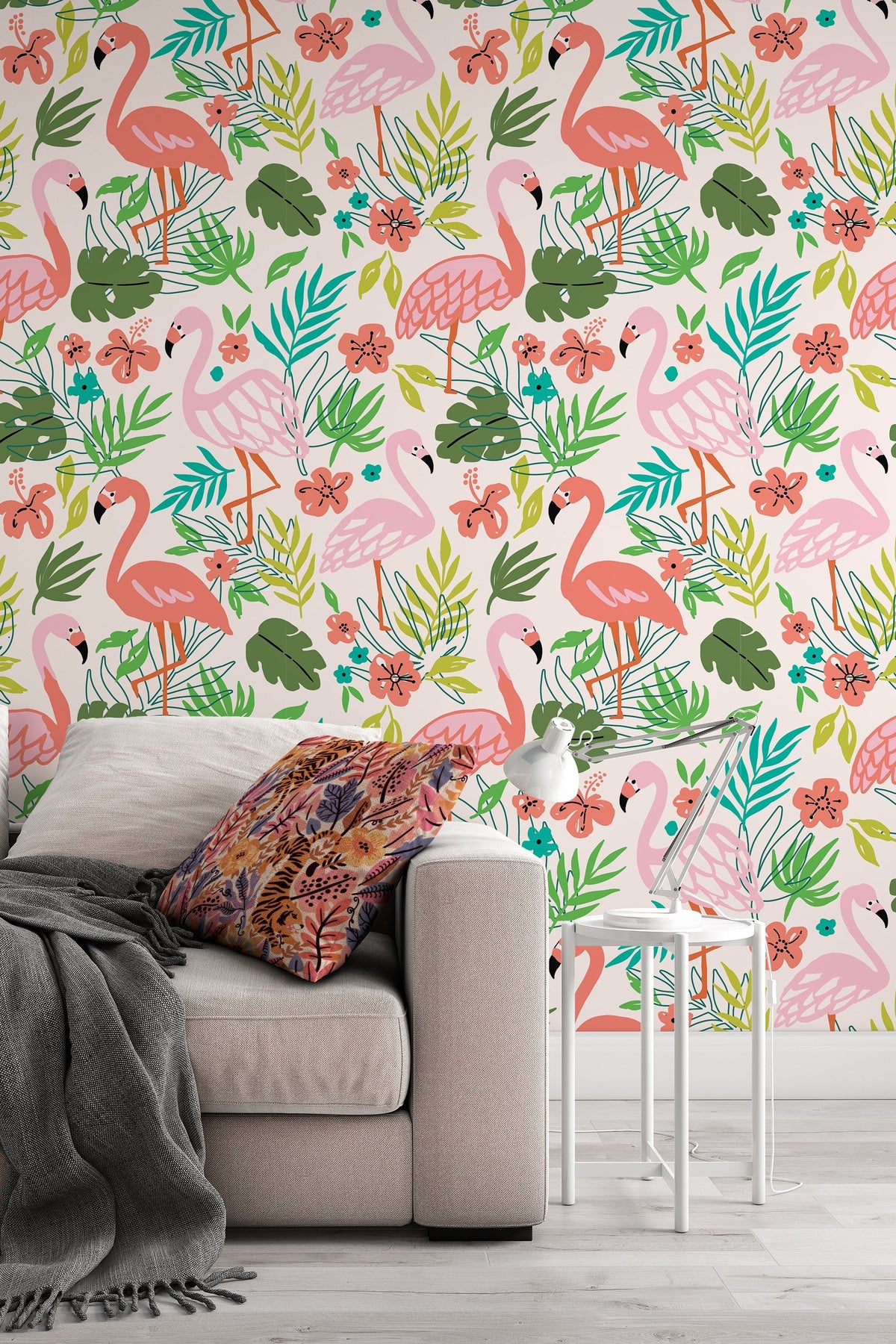 3D Tropical Flamingo ZHUB1362 Wallpaper Wall Mural Removable Self-adhesive  Ann | eBay