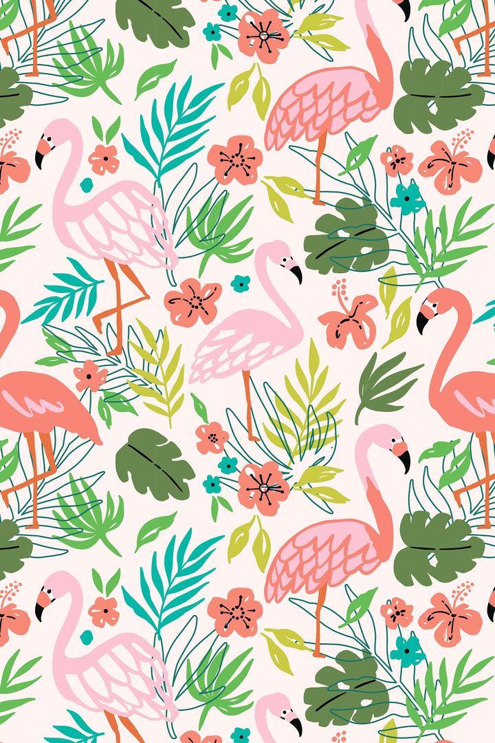 tropical and botanical print wallpaper