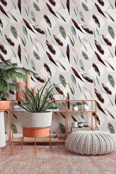 Abstract leaves,  wall mural, peel and stick wallpaper, wall decor #3102