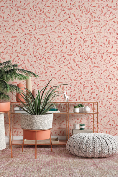 Floral ornament, traditional wallpaper and peel and stick wallpaper, wall decor design#3132