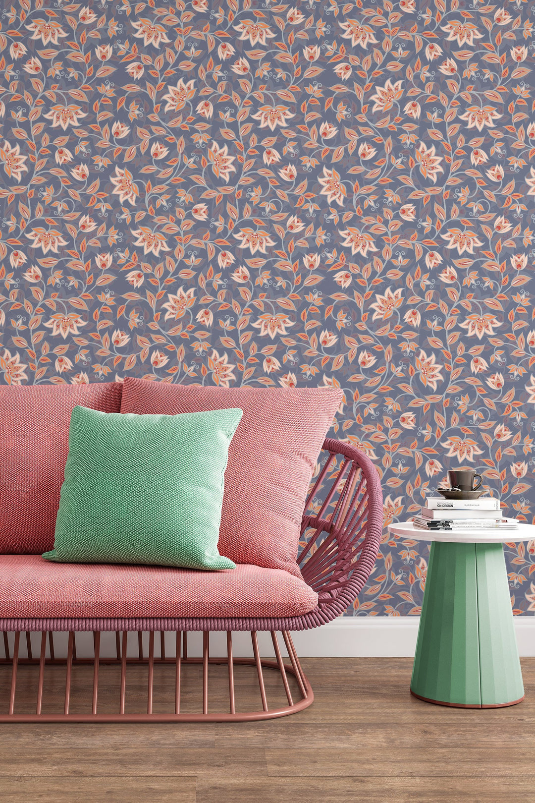 Floral pattern, wall mural, peel and stick wallpaper, wall decor design#3120