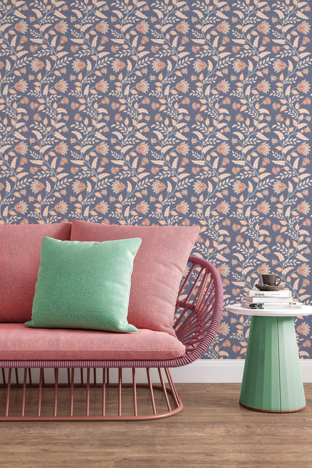 Floral ornament, traditional wallpaper and peel and stick wallpaper, wall decor design#3122