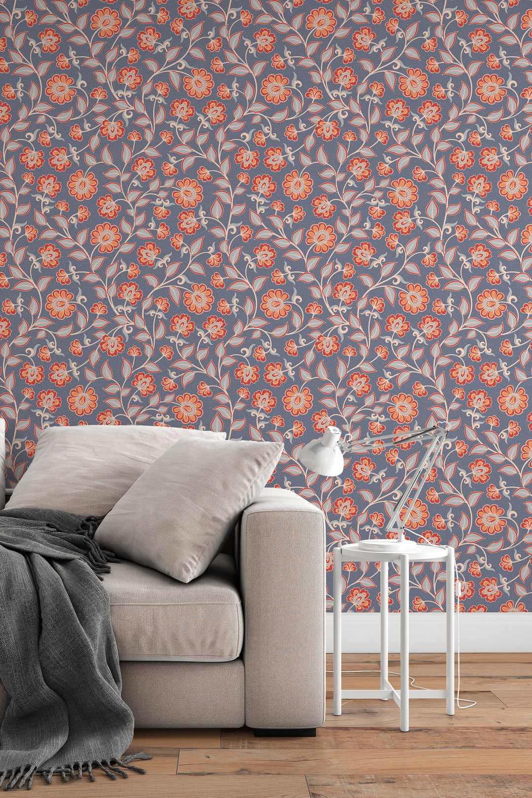 Floral ornament, traditional wallpaper and peel and stick wallpaper, wall decor design#3128