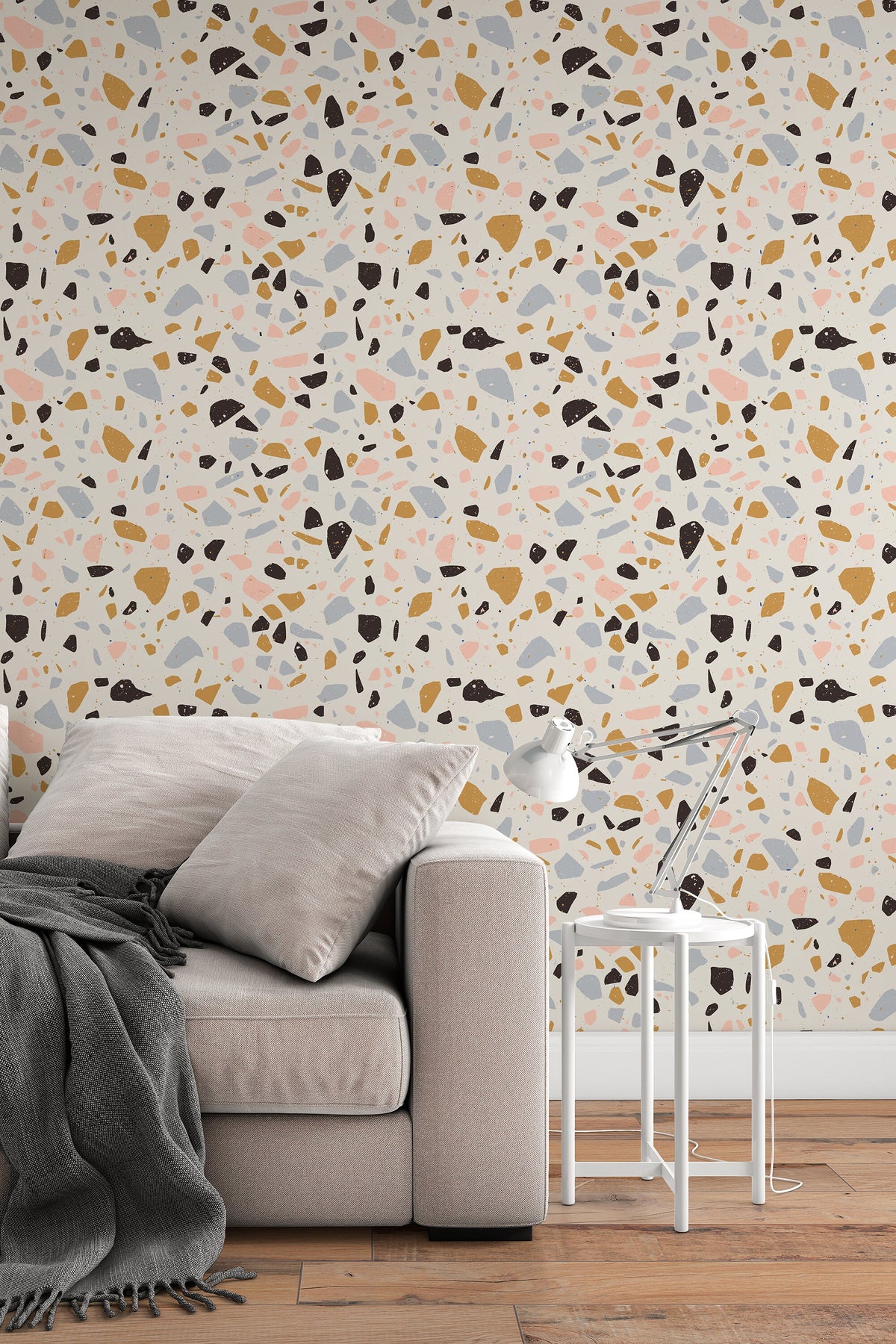 Terrazzo seamless pattern design marble wallpaper Vector Image