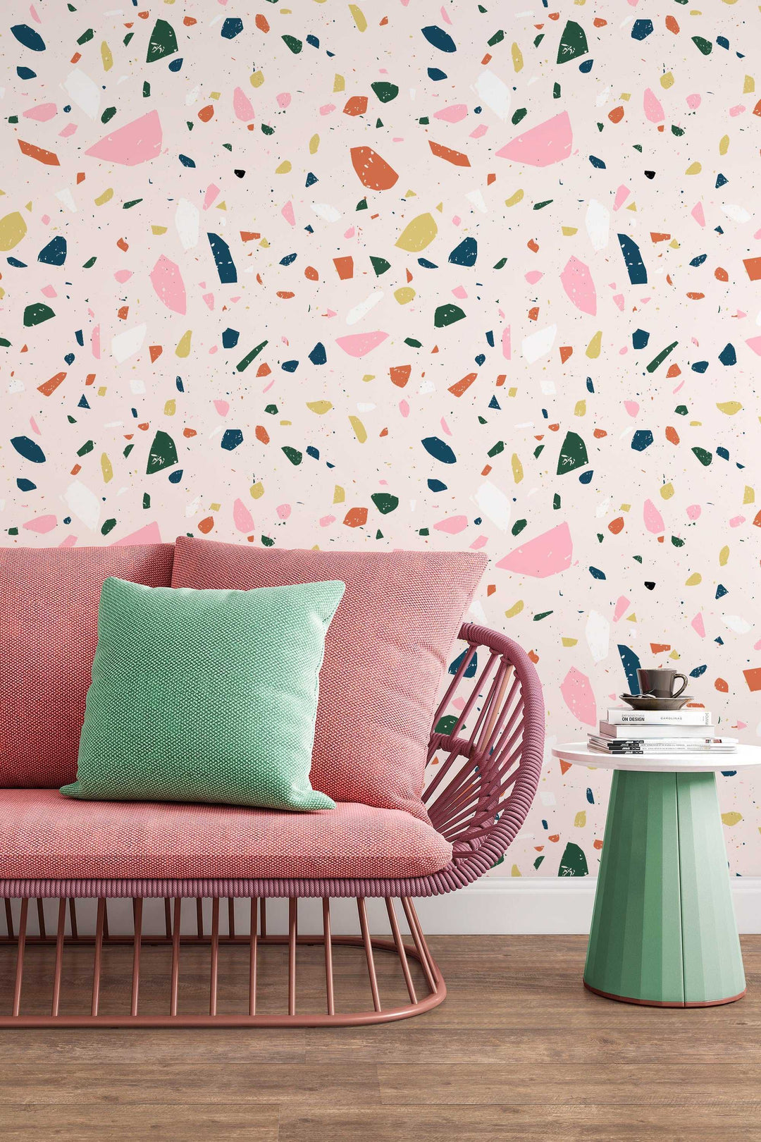 Boho Multicolor Terrazzo Wallpaper Peel and Stick and Traditional 3143