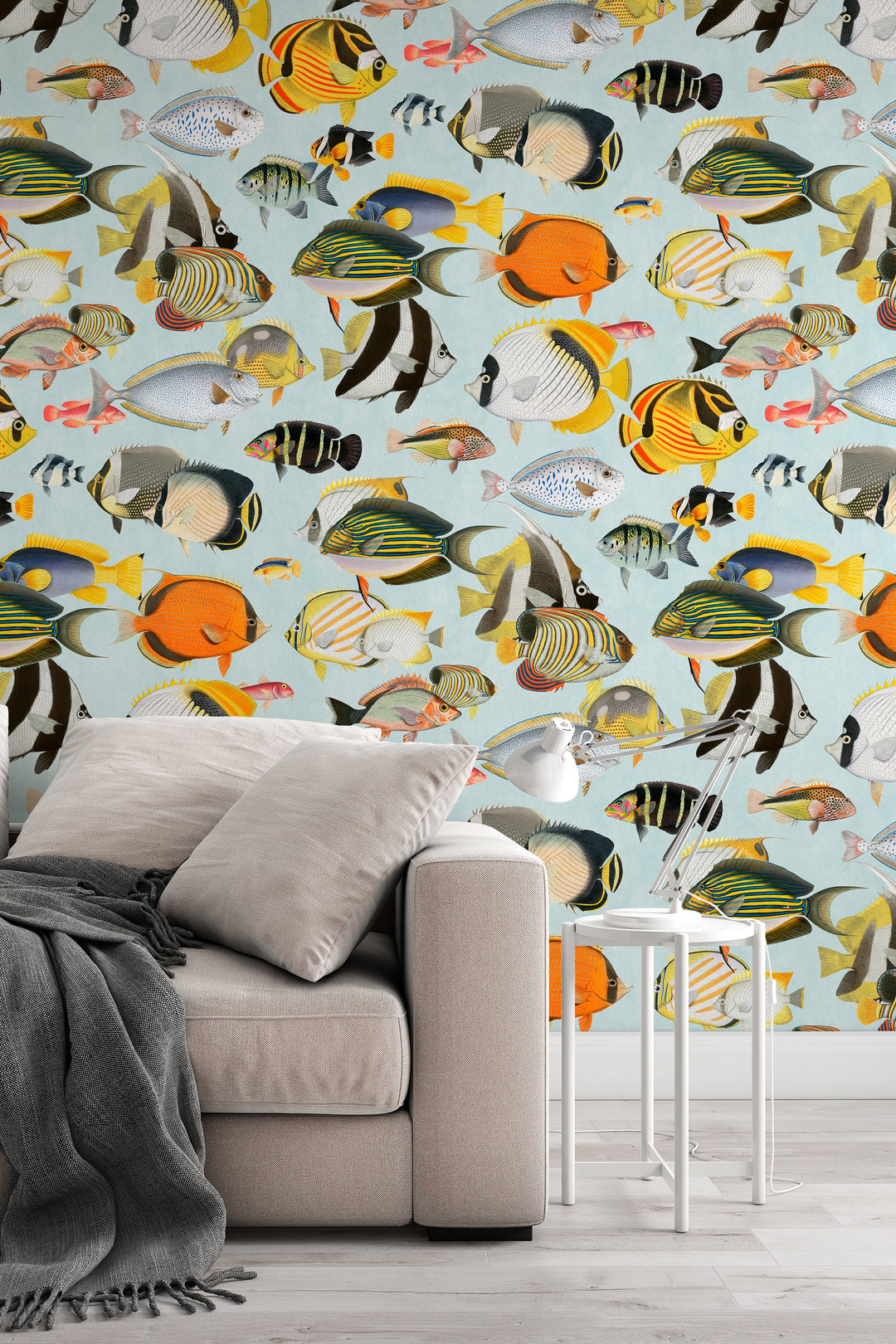 Wallpaper from an exotic collection with fish motifs - Peel & Stick - Removable Self Adhesive and traditional wallpaper #3210