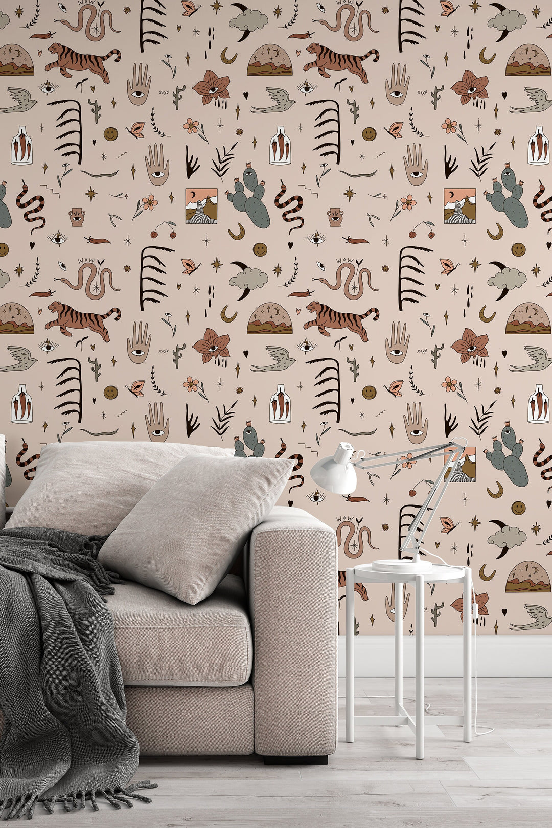 animal wallpaper bathroom