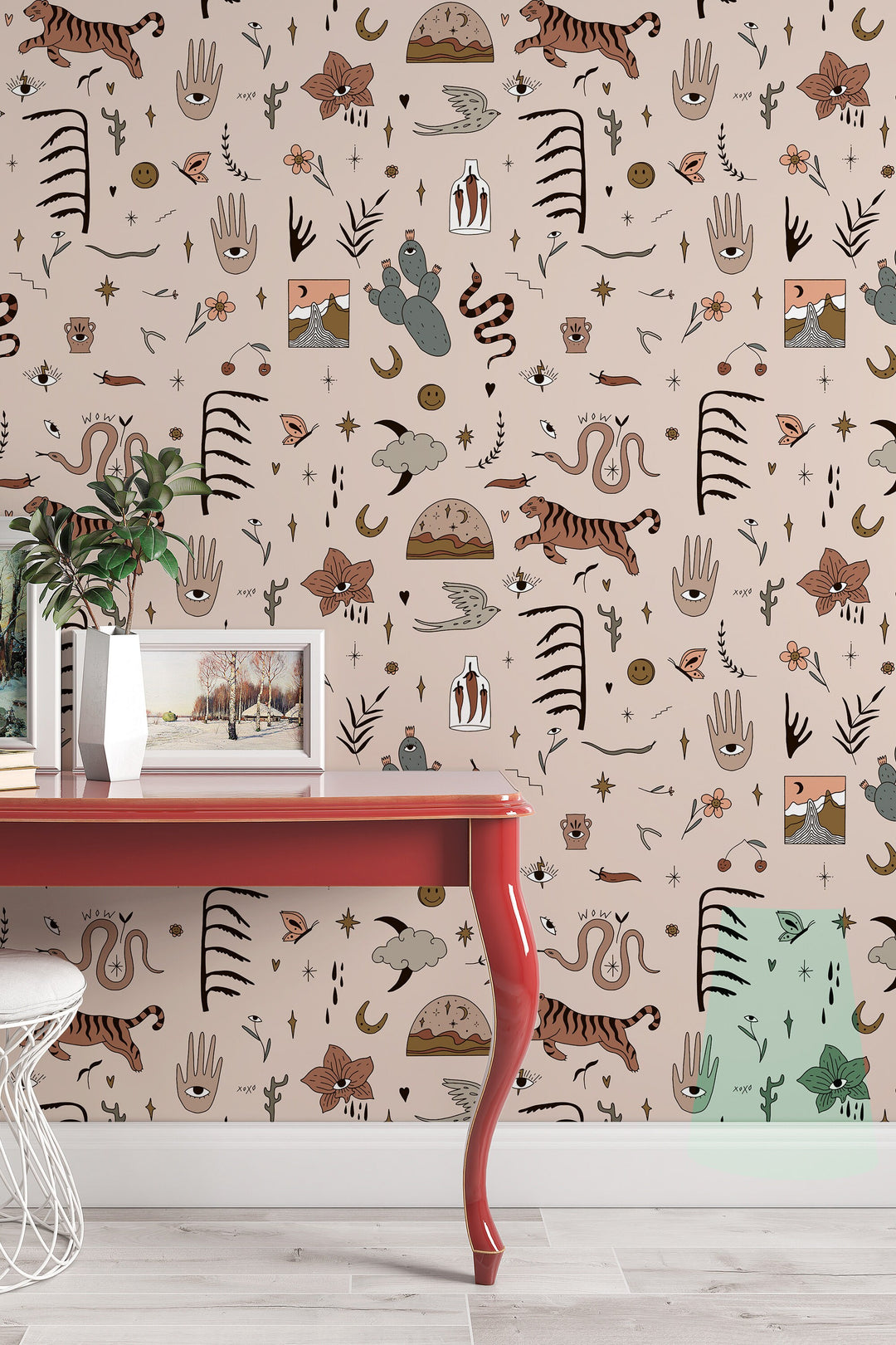 peel and stick animal print wallpaper