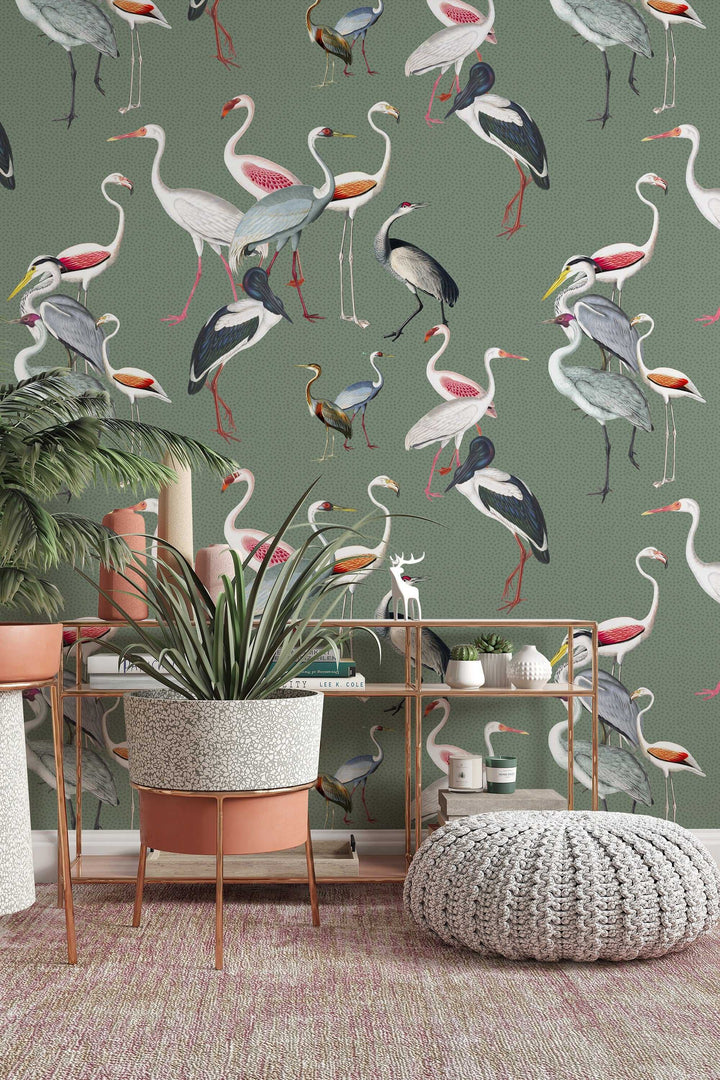 Exclusive - elegant and beautiful birds - Peel & Stick Wallpaper - Removable Self Adhesive and traditional wallpaper #3223