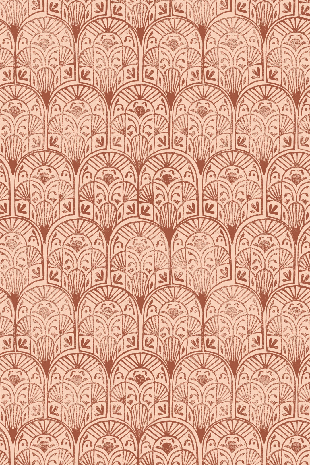 Boho Red Stamps Self Adhesive Traditional and Peel and Stick Wallpaper #3225