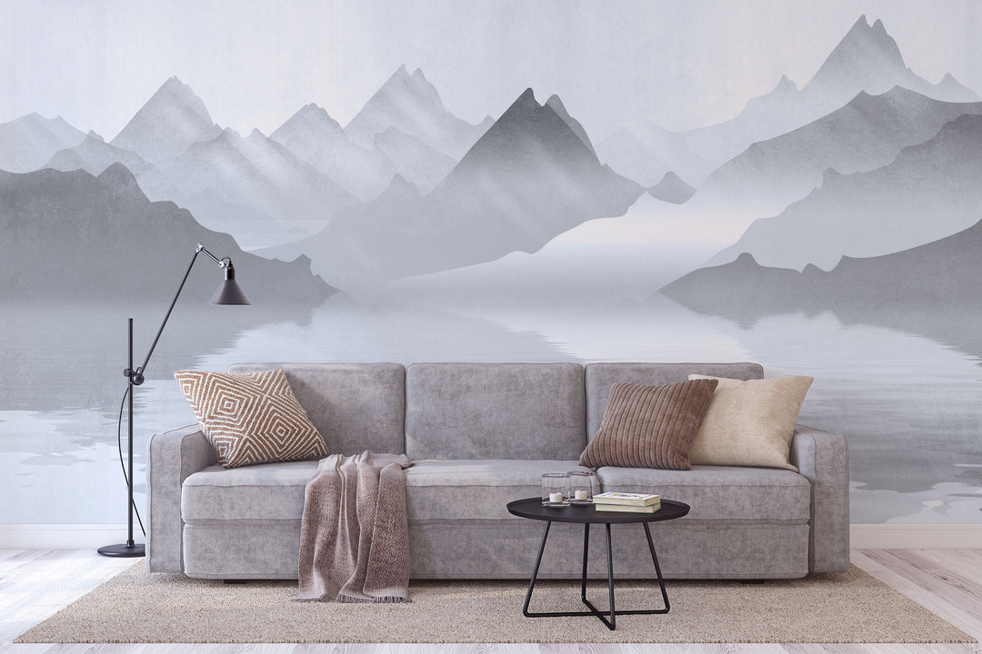 Mountains Watercolor murals Self Adhesive Peel and Stick Wallpaper #3246