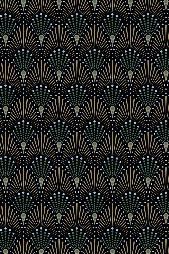 Art Deco black Self Adhesive Traditional and Peel and Stick Wallpaper #3261