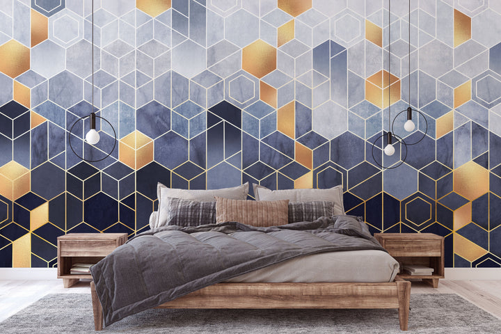 Hexes Watercolor murals Self Adhesive Peel and Stick Wallpaper #3247