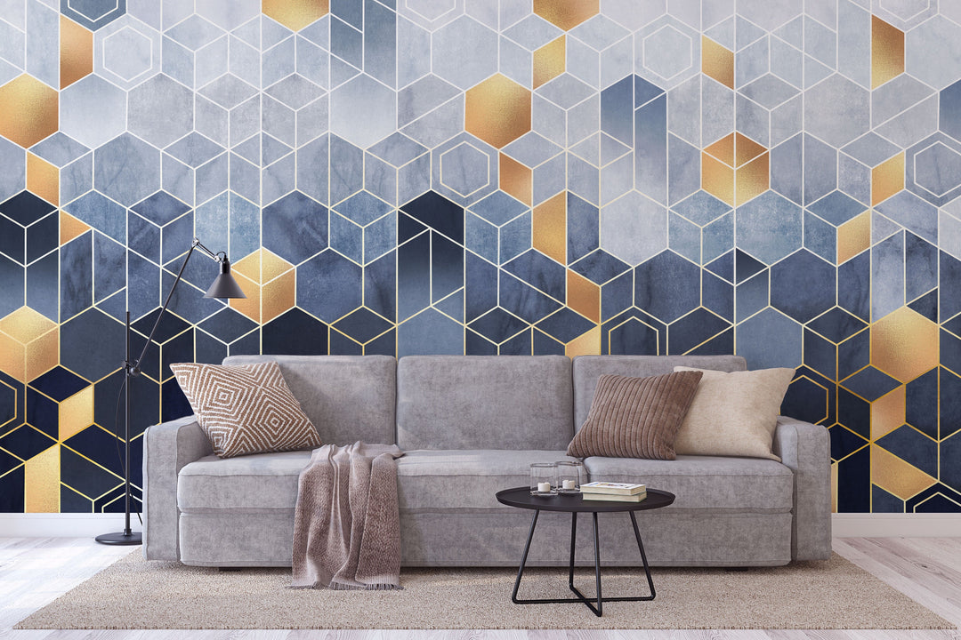 Hexes Watercolor murals Self Adhesive Peel and Stick Wallpaper #3247