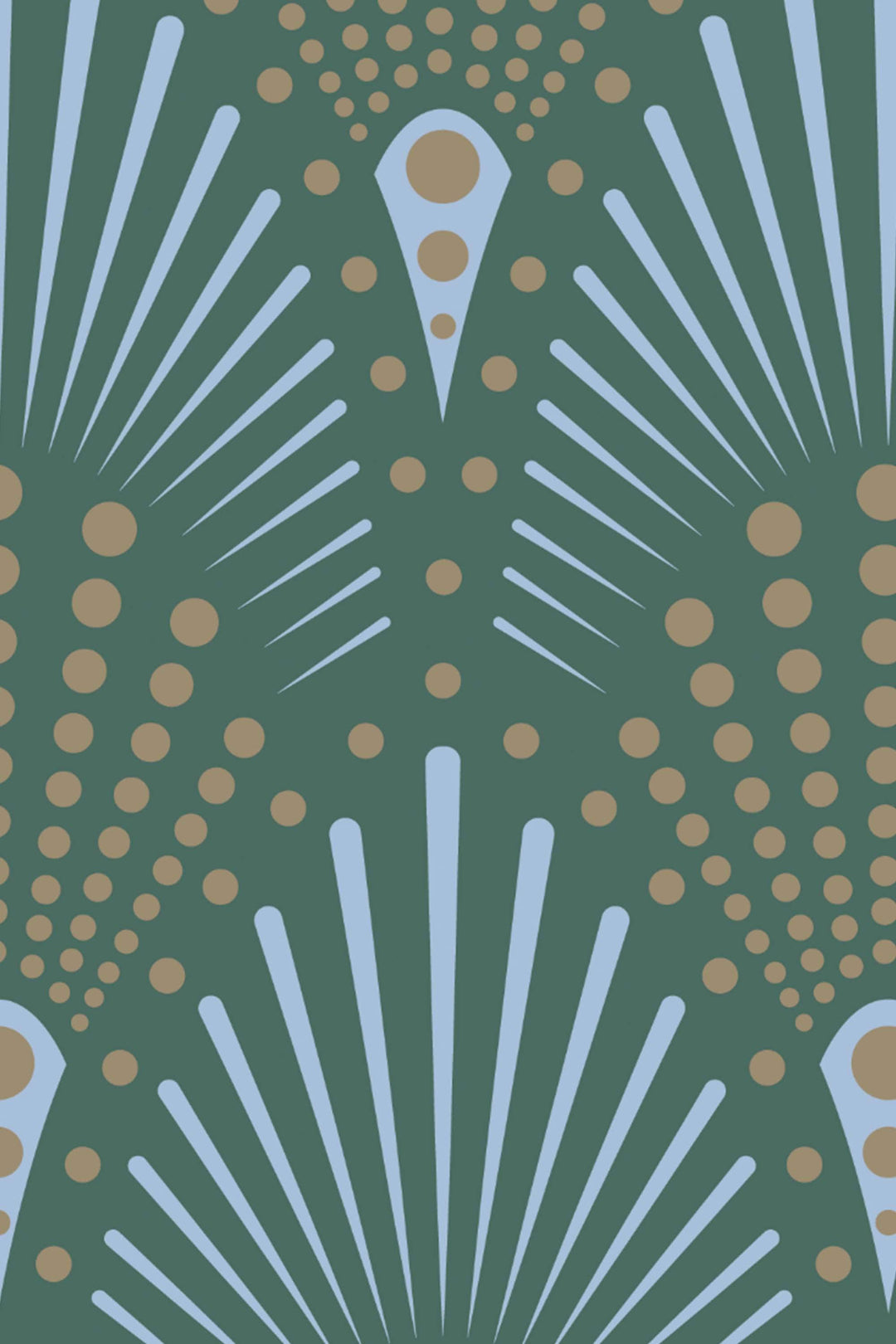 Abstract Pattern Art Deco green and bronze wallpaper #3270