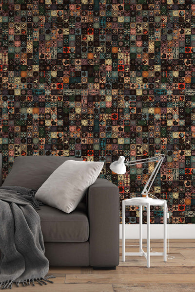 Multicolor mosaic  - Peel & Stick Wallpaper - Removable Self Adhesive and Traditional wallpaper #3272