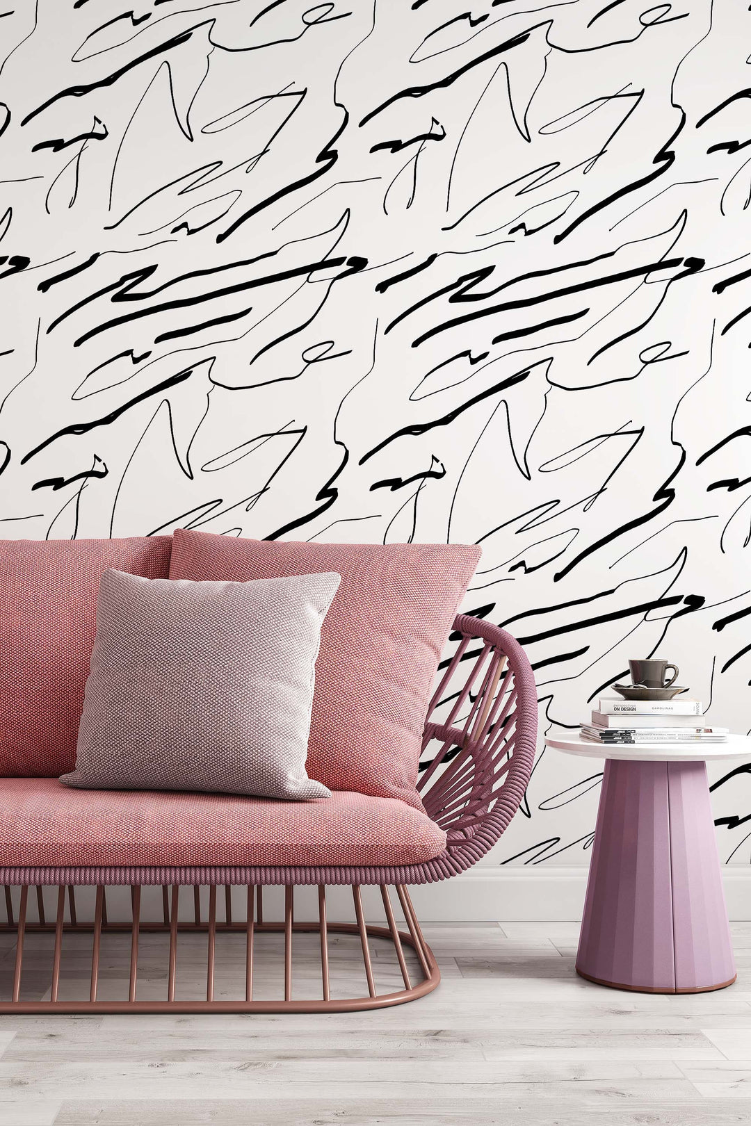 Best Abstract Lines Watercolor Self Adhesive Wallpaper #3274