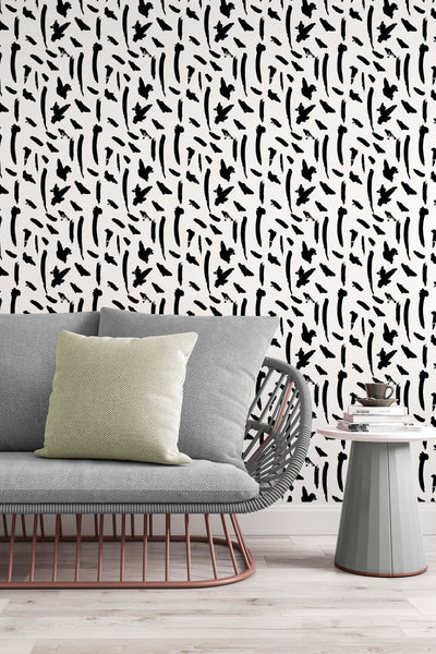 Abstract lines Peel and Stick and Traditional Wallpaper #3279