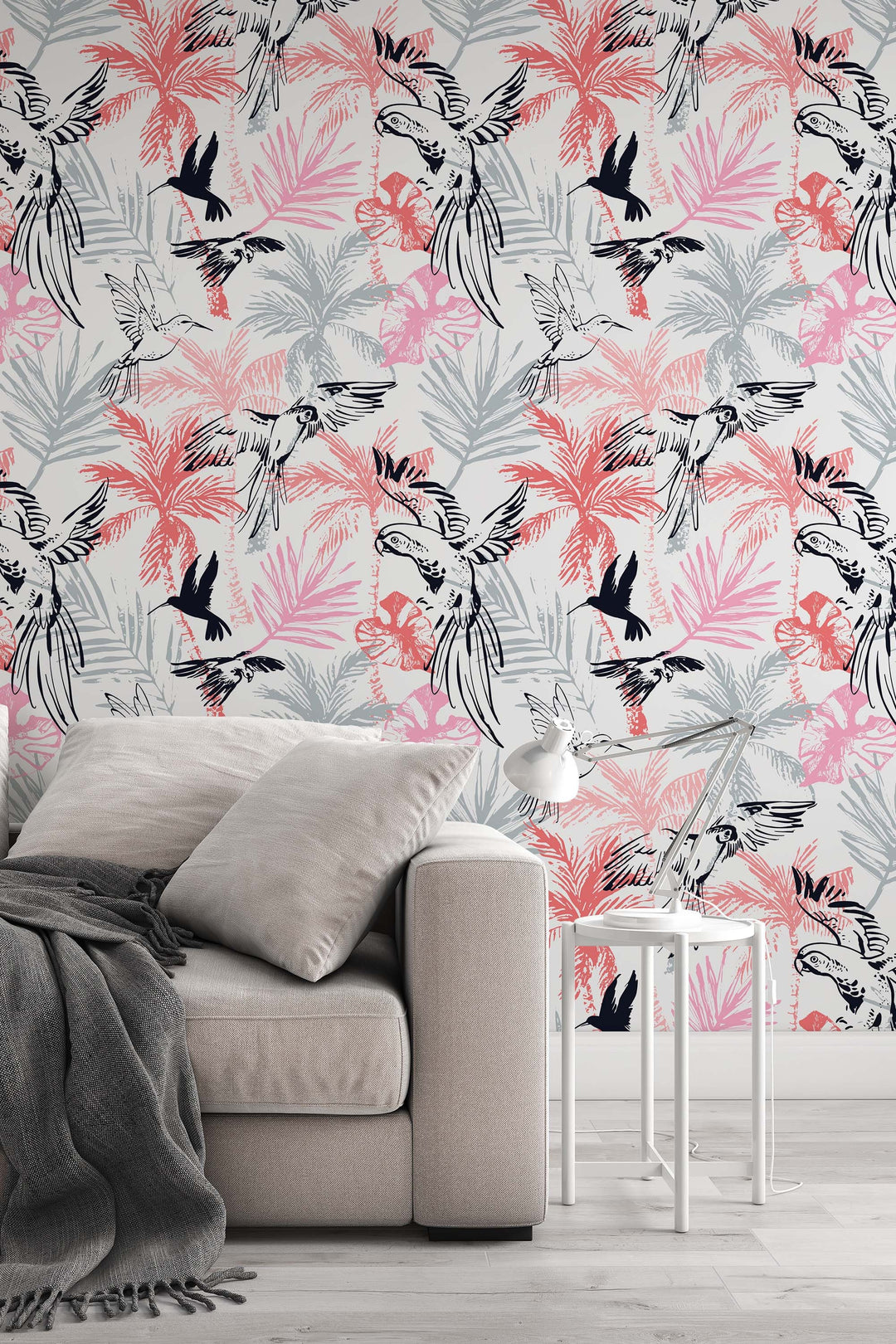 self-adhesive tropical wallpaper