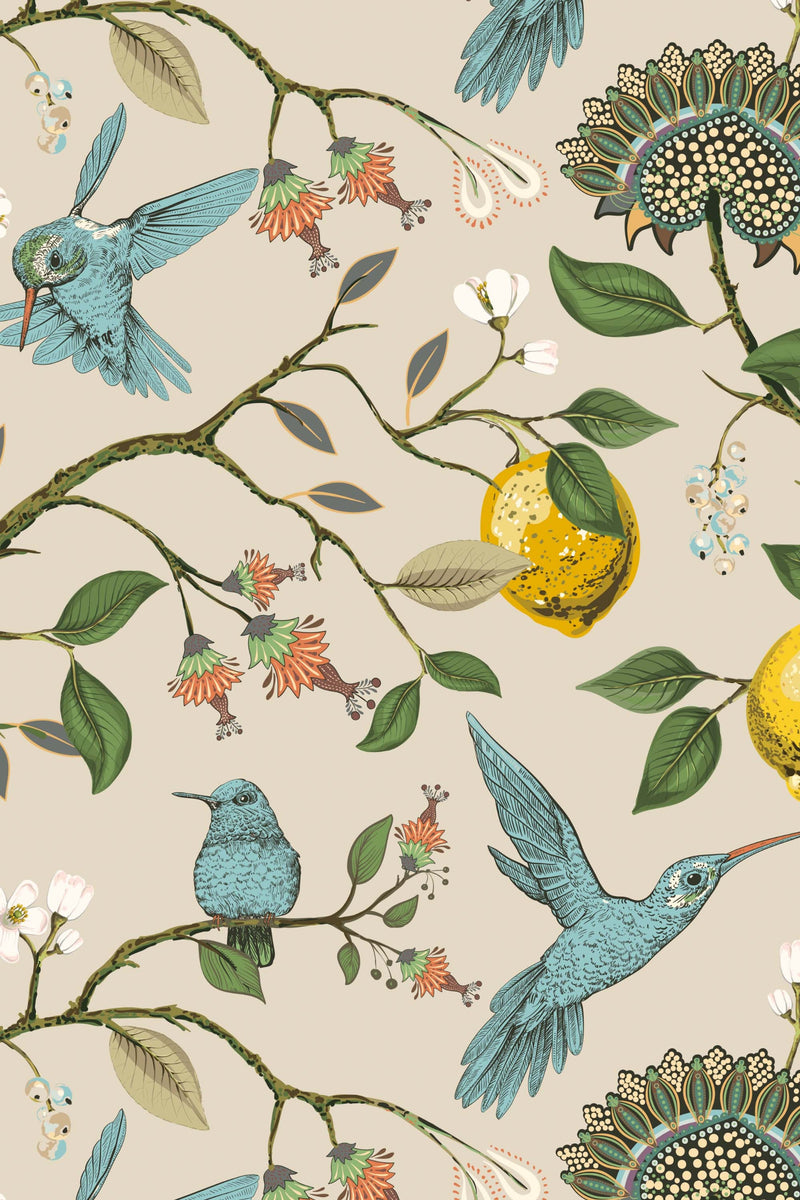 Hummingbirds wallpaper with lemons #3284 | California Wallpaper