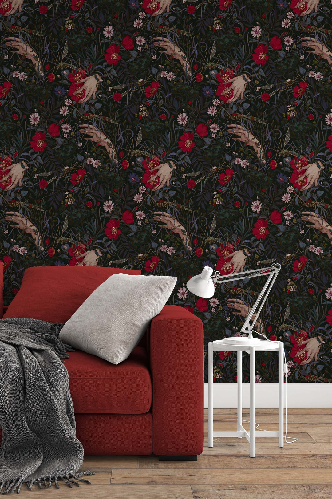 EXCLUSIVE wallpaper Pattern, mystical flowers - Peel and stick and traditional wallpaper - #53310 /1040