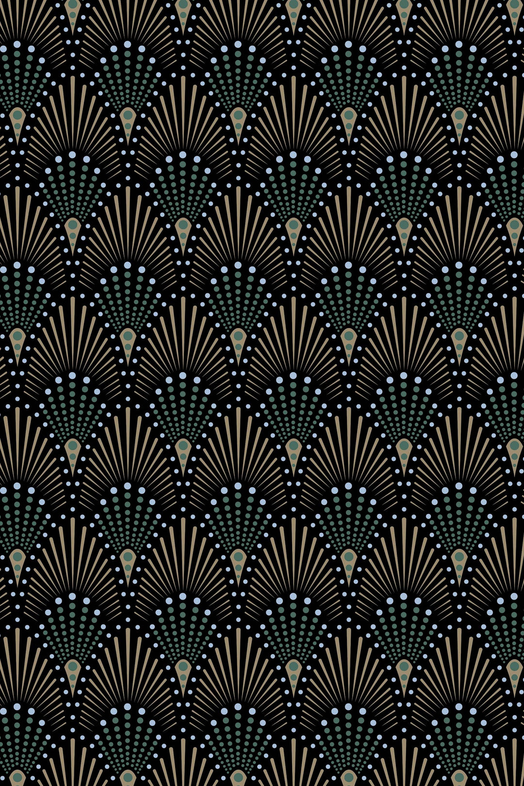 Classical design art deco wallpaper with dark background