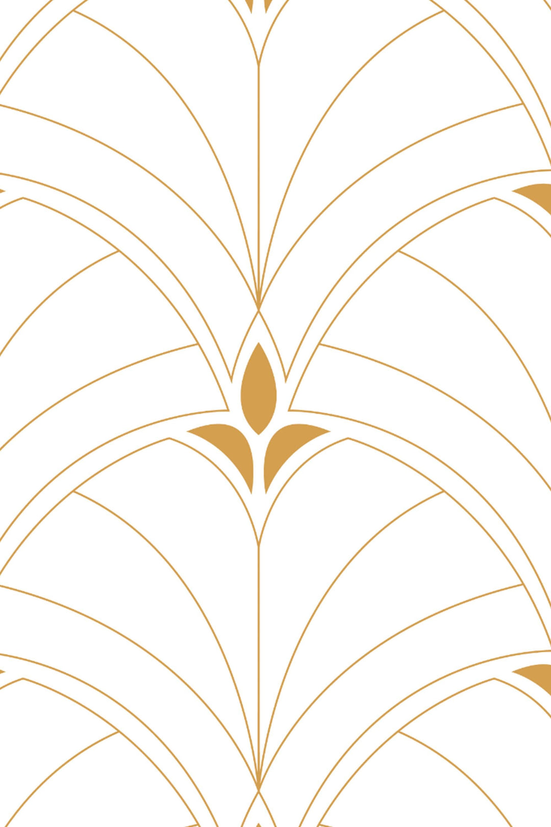 Art Deco tulip on white background Self Adhesive Traditional and Peel and Stick Wallpaper #3316