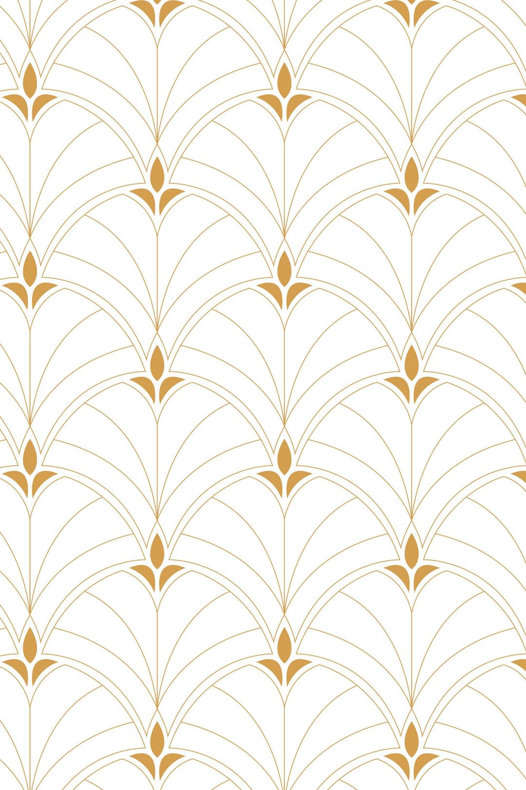 Art Deco tulip on white background Self Adhesive Traditional and Peel and Stick Wallpaper #3316